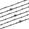 Pulsera de Cadena de Cuentas Pequeñas con Clip de Cruz de Acero Inoxidable Accesorios para Joyería Hecha a Mano DIY Collar Chapado al Vacío en Oro de 18K