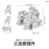 Diy3 Molde de Alce de Natal Enfeites de Vela Três Veados Consecutivos Enfeites de Decoração de Natal Molde de Gesso Silicone