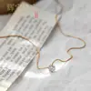 Nuevo diseño collar con colgante de diamante de seis puntas chapado en oro de alta gama para mujer, cadena para la clavícula, accesorio de cadena para suéter de lujo discreto