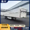 Semirreboque Leve para Transporte de Carga, Tipo Pescoço de Ganso Removível para Transporte de Carga, Semirreboque com Painel Azul Florido de 13m