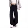 Jeans de Pierna Ancha con Forma de Pera Estilo Supermercado para Mujer Talla Grande MM Gordita Pantalones Rectos de Cintura Alta Pantalones Sueltos de Verano Hasta el Suelo