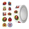 500 Pegatinas/Rollo Pegatinas de Mariquita en Rollo Dibujos Animados Lindos Escarabajos Mariquita de Siete Puntos Pegatinas para Hornear Pegatinas Infantiles DIY