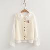 5861 Estilo Japonés Estilo Preppy Botones de Colores Chaleco de Zanahoria y Conejo + Camisa con Cuello de Encaje Traje de Dos Piezas para Mujer Venta al por Mayor