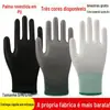 Luvas com Palma Revestida de PU Luvas de Nylon Oficina de Fábrica de Eletrônicos Sem Poeira Antiestáticas Finas Luvas de Proteção do Trabalho com Palma de PU Revestida