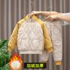 2242 Ropa de invierno para niño, abrigo acolchado de algodón, traje de dos piezas grueso con forro polar estilo occidental para bebés y niños pequeños, ropa de invierno para bebés a la moda