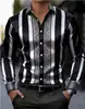 Camisa casual de manga larga para hombre con cuello de solapa, patrón a rayas, resistente a las arrugas y sin planchado, para comercio exterior transfronterizo de Amazon, primavera y otoño