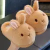 Pantuflas de Algodón para Niñas Lindas Bolas de Leche Conejito Pequeño Uso en Casa Invierno Felpa Suela Suave Cálidas Pantuflas para Bebés Padre-Hijo