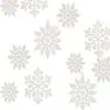 Decorações de Natal Amazon Novas Transfronteiriças Floco de Neve com Glitter Floco de Neve de Plástico Branco Decoração de Árvore de Natal Floco de Neve
