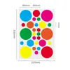 Etiquetas Autoadhesivas de Puntos de Colores Preescolar Color Escrito a Mano en Blanco Redondas Múltiples Tamaños Pegatinas de Etiqueta Selladora