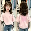 Camiseta de manga larga a rayas para niña, nuevo estilo primavera/otoño, top de cuello redondo moderno para bebés, ropa infantil holgada y casual