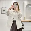 [Especial] Novo Design Outono 2026, Camisa Elegante de Manga Longa com Bolso Plissado, Casaco Casual 0964