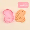 Serie de Conejos Cortador de Galletas 3D Realista DIY Diseño de Presión Tridimensional Molde para Galletas Fondant Material de Grado Alimenticio