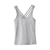 Camiseta Twist Estilosa Infantil Moda Feminina Algodão Puro Colete Peça de Sobrepor Versátil Costas Bonitas Crianças Pequenas, Médias e Grandes Top Infantil Roupa Infantil