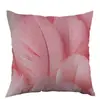 Funda de almohada con patrón de hojas rosas y plumas de cisne para Amazon transfronterizo, para oficina, dormitorio, sofá