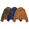 Moda femenina europea y americana transfronteriza AliExpress artículo más vendido chaqueta bomber de cuero elegante