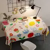 Toalha de Mesa Desenho Animado, Sem Lavagem, Impermeável, À Prova de Óleo, Resistente ao Calor, Estilo Dopamina Creme, Toalha de Mesa Retangular, Protetor de Mesa, Chá