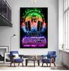 Fone de Ouvido com Microfone Gamer Teclado Pintura em Tela Arte Neon Imagem Quarto de Menino Decoração de Casa Pintura Núcleo