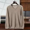 Outono e inverno novos de caxemira para homens, gola V, caimento solto, casual, manga longa, suéter de malha de lã, camisa base