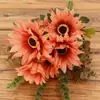 Ramo de Esquejes de Flores Falsas de Margarita Simulada Adornos de Decoración para el Hogar y el Dormitorio Accesorios para Fotografía Transfronteriza