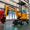 Directamente del fabricante: Modelo de Excavadora Pequeña 10 para Uso en Ingeniería, Microexcavadora para Huertos Agrícolas, Máquina con Ruedas Tipo Gancho
