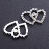 Fivela de strass de coração duplo simples da moda Fivela japonesa Acessórios para roupas acessórios de cabelo fábrica direta acessórios de joalheria