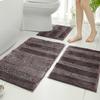 Alfombra de Piso para Inodoro de Tres Piezas Alfombra de Chenilla de Microfibra Baño Absorbente Alfombra para Pies Alfombra Antideslizante para Inodoro Felpudo