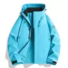 Chaqueta de una sola capa para trabajo al aire libre, estilo funcional, unisex, primavera y otoño, a prueba de viento, resistente al agua, adecuada para montañismo, con estampado de logo