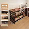 Prateleira Multifuncional de Armazenamento para Cozinha, Mesa de Corte de Chão, Bancada de Trabalho, Micro-ondas de Múltiplas Camadas, Armazenamento de Utensílios de Cozinha, Armário Estreito Lateral