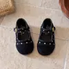 Zapatos de princesa dulces y bonitos de lunares, nueva colección otoño/invierno 2026, zapatos Mary Jane para niños con suelas suaves y cierres de velcro, versátiles y fáciles de combinar
