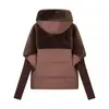 Produtos Novos de Inverno 2025 Moda de Rua Casual Europeia e Americana Patchwork de Pele Sintética Jaqueta W091 2997