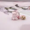 Llavero de Gato Afelpado con Cascabel Colgante Exquisito de Animal Mini para Teléfono Móvil Llavero DIY Accesorios de Joyería