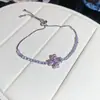 Pulseira Flor de Zircônia Super Brilhante Estilo Coreano, Exquisite, Doce, Fashion, Versátil para o Dia a Dia, Luxo Leve, Sensação de Alta Qualidade, Joia Feminina