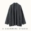 Cardigan de Cachemira Holgado Estilo Perezoso Peso Pesado para Mujer, Suéter Grueso Grande Chal Chaqueta Estilo Coreano Tejido Otoño e Invierno 2025