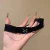 Anel de Perna Cruz Gótico Colar Lolita Estilo Maid Abstinência Escura Anel de Perna Elástico Ajustável Coxa Vermelho