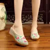 Elegantes Zapatillas Bordadas 2026 Zapatos Bordados de Lona Hechos en China Cuña de Lino Zapatos Retro