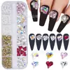 Nuevos productos semiacabados de joyería para uñas de diamante de pelo Súper Brillante Corazón Torcido Diamante rectangular bola de diamante hecha a mano Traje de diamantes para uñas de perla