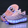 Zapatos de Ruedas Invisibles de Cuatro Ruedas Baratos para Niños, Tenis de Juguete para Niños, Patines Retráctiles de Ocho Ruedas para Niñas