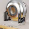 Estante de Almacenamiento para Cocina Estante para Tapas de Ollas Grandes Montado en Pared sin Taladro Colocador de Placa de Pared de Gabinete Grande