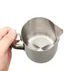 Taza de Acero Inoxidable 304 para Latte Art de 350 ml con Taza Medidora Graduada, Boquilla Inclinada, Boquilla Puntiaguda Jarra para Espumar Café, Producto Transfronterizo Más Vendido
