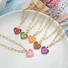 Colar de amor multicolorido personalizado com gota de óleo de hip-hop transfronteiriço Europa e Estados Unidos design retrô senso de moda personalidade fresca atacado para mulheres