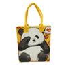Novo saco de feltro dos desenhos animados panda impressão de mão presente de grande capacidade Moda Tote Bag saco de doces de Natal