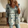 2026 Novo Produto Transfronteiriço Amazon Site Independente Temu Camisa Vintage Vazada com Decote em V Profundo, Camisa de Manga Longa com Textura de Bolha