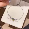 Pulsera de Zirconia con Lazo Fresca y Dulce Diseño de Nicho Sentido Simple Pulsera Lujo Ligero Sensación de Alta Gama Personalidad Joyería de Mano
