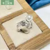 Acessórios diy anel de pérola em prata de lei S925 anel suporte oco boca flexível ajustável anel de joia semiacabado suporte de anel suporte de prata