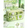 Estuche para Lápices Gatito Trébol de Cuatro Hojas de la Suerte Gran Capacidad Caja de Papelería Fresca Creativa Verde Útiles Escolares para Estudiantes Set de Papelería