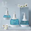 Nueva Botella de Loción Blanca con Tapa de Tarjeta de 300ml 400ml500ml Transparente de Lujo Ligero Redonda para Gel de Ducha