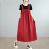 Verão japonês e coreano novo estilo simples sem mangas all-match plus size strap vestido desgaste exterior solto emagrecimento elegante vestido de alça