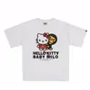 Camiseta de Manga Corta Holgada con Estampado de Dibujos Animados Pe X Hello Kitty Nuevo Milo para Hombres y Mujeres Parejas