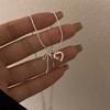 Colar de Pérolas com Laço de Prata Quebrada Estilo Coreano Design Estilo Ballet Senso Avançado Corrente de Osso de Cobra Clavícula Corrente de Colar Doce Verão