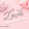 Decoración para Pastel del Día de San Valentín Chino 2025 Adornos de Rosa Diamante Corazón de Amor Tarjeta de Felicitación para Vacaciones Enchufe